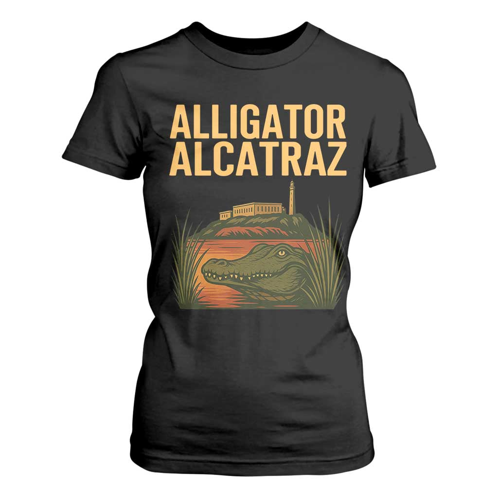 Alligator Alcatraz Florida T Shirt For Women Political Swamp Prison Dark Humor TS02 Black Print Your Wear