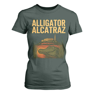 Alligator Alcatraz Florida T Shirt For Women Political Swamp Prison Dark Humor TS02 Dark Forest Green Print Your Wear