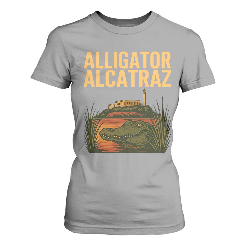 Alligator Alcatraz Florida T Shirt For Women Political Swamp Prison Dark Humor TS02 Sport Gray Print Your Wear