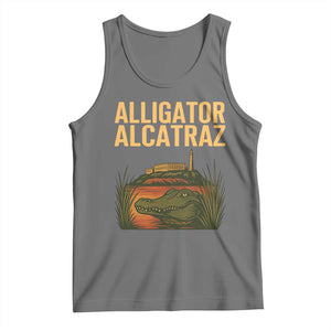 Alligator Alcatraz Florida Tank Top Political Swamp Prison Dark Humor TS02 Black Heather Print Your Wear