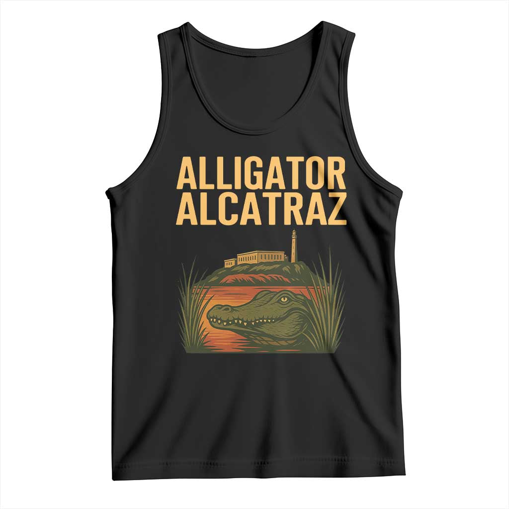 Alligator Alcatraz Florida Tank Top Political Swamp Prison Dark Humor TS02 Black Print Your Wear
