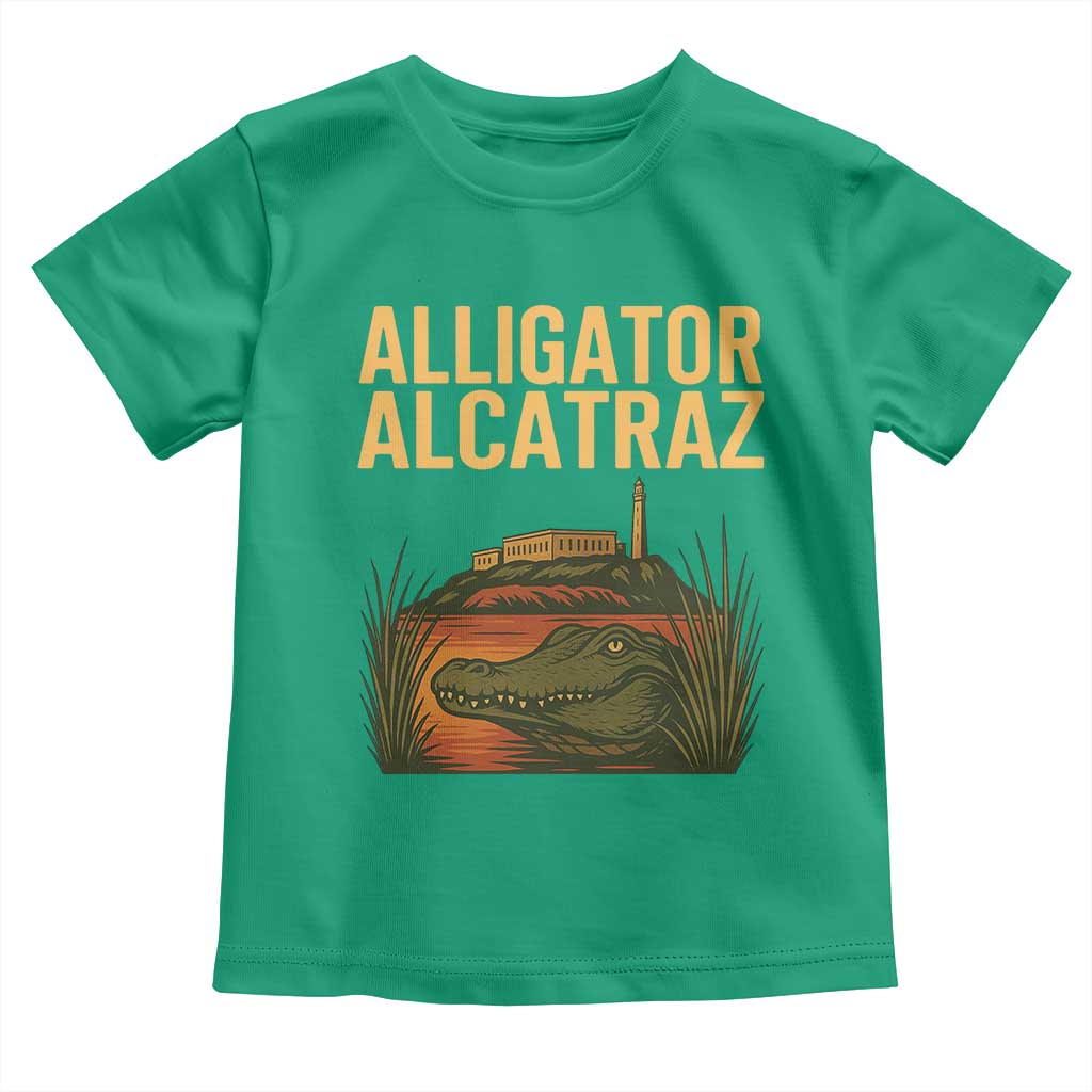 Alligator Alcatraz Florida Toddler T Shirt Political Swamp Prison Dark Humor TS02 Irish Green Print Your Wear