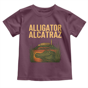 Alligator Alcatraz Florida Toddler T Shirt Political Swamp Prison Dark Humor TS02 Maroon Print Your Wear