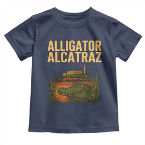 Alligator Alcatraz Florida Toddler T Shirt Political Swamp Prison Dark Humor TS02 Navy Print Your Wear