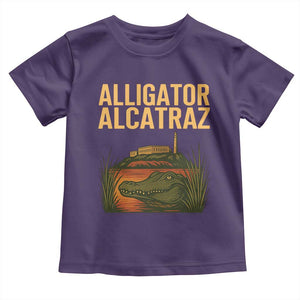 Alligator Alcatraz Florida Toddler T Shirt Political Swamp Prison Dark Humor TS02 Purple Print Your Wear