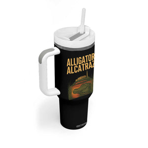 Alligator Alcatraz Florida Tumbler With Handle Political Swamp Prison Dark Humor TS02 Print Your Wear