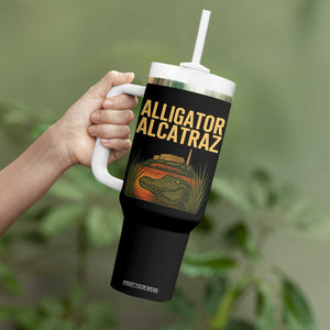 Alligator Alcatraz Florida Tumbler With Handle Political Swamp Prison Dark Humor TS02 Print Your Wear
