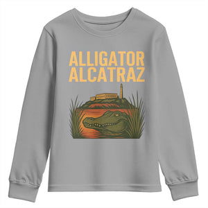 Alligator Alcatraz Florida Youth Sweatshirt Political Swamp Prison Dark Humor TS02 Sport Gray Print Your Wear