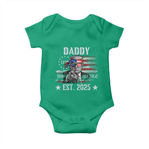 Patriotic Daddy Est 2025 Baby Onesie Funny Trump 1776 We The People American Flag TS02 Irish Green Print Your Wear