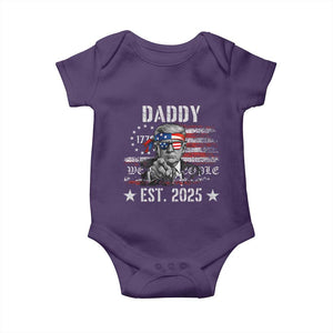 Patriotic Daddy Est 2025 Baby Onesie Funny Trump 1776 We The People American Flag TS02 Purple Print Your Wear
