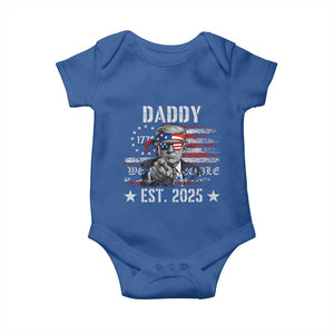 Patriotic Daddy Est 2025 Baby Onesie Funny Trump 1776 We The People American Flag TS02 Royal Blue Print Your Wear