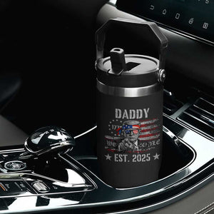 Patriotic Daddy Est 2025 Flip Straw Tumbler Funny Trump 1776 We The People American Flag TS02 Print Your Wear