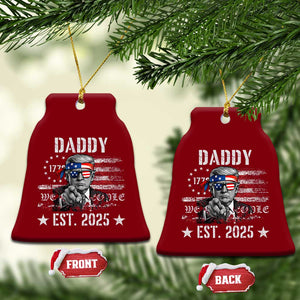 Patriotic Daddy Est 2025 Ceramic Ornament Funny Trump 1776 We The People American Flag TS02 Print Your Wear