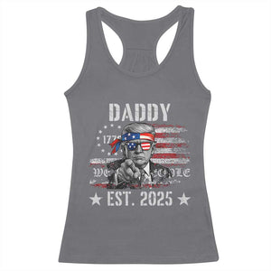 Patriotic Daddy Est 2025 Racerback Tank Top Funny Trump 1776 We The People American Flag TS02 Charcoal Print Your Wear