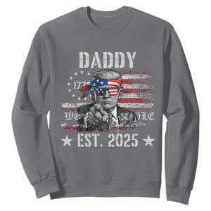 Patriotic Daddy Est 2025 Sweatshirt Funny Trump 1776 We The People American Flag TS02 Charcoal Print Your Wear