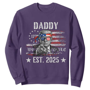 Patriotic Daddy Est 2025 Sweatshirt Funny Trump 1776 We The People American Flag TS02 Purple Print Your Wear
