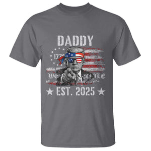 Patriotic Daddy Est 2025 T Shirt Funny Trump 1776 We The People American Flag TS02 Charcoal Print Your Wear