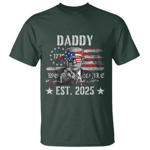 Patriotic Daddy Est 2025 T Shirt Funny Trump 1776 We The People American Flag TS02 Dark Forest Green Print Your Wear