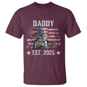 Patriotic Daddy Est 2025 T Shirt Funny Trump 1776 We The People American Flag TS02 Maroon Print Your Wear