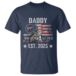 Patriotic Daddy Est 2025 T Shirt Funny Trump 1776 We The People American Flag TS02 Navy Print Your Wear