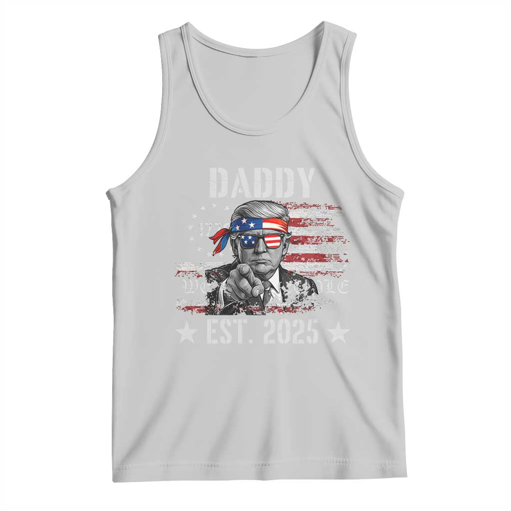 Patriotic Daddy Est 2025 Tank Top Funny Trump 1776 We The People American Flag TS02 Ash Print Your Wear