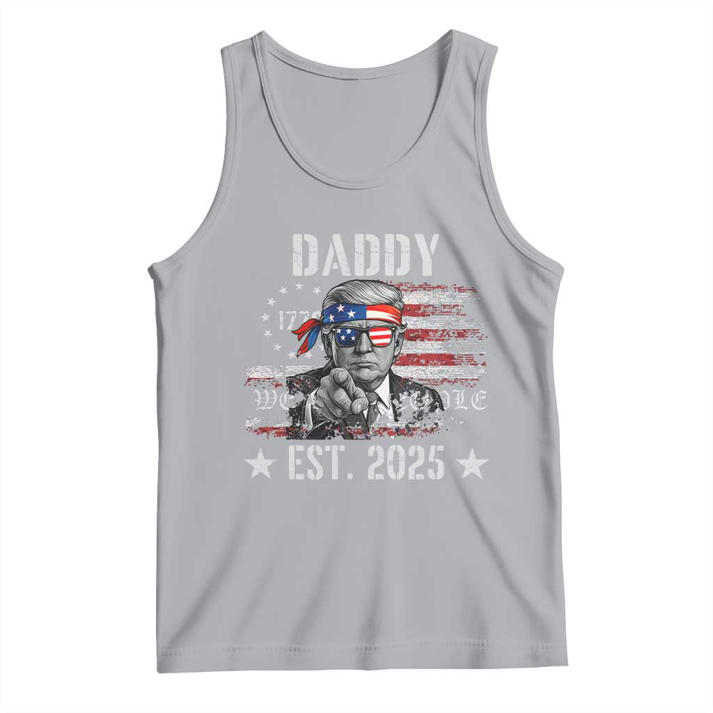 Patriotic Daddy Est 2025 Tank Top Funny Trump 1776 We The People American Flag TS02 Athletic Heather Print Your Wear