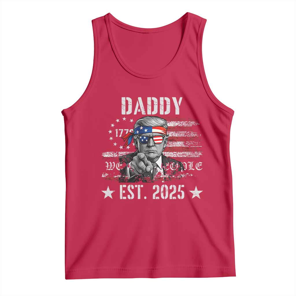 Patriotic Daddy Est 2025 Tank Top Funny Trump 1776 We The People American Flag TS02 Red Print Your Wear