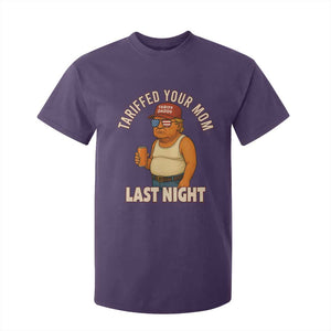Funny Trump Tariff Daddy T Shirt For Kid Tariffed Your Mom Last Night Political Humor TS02 Purple Print Your Wear