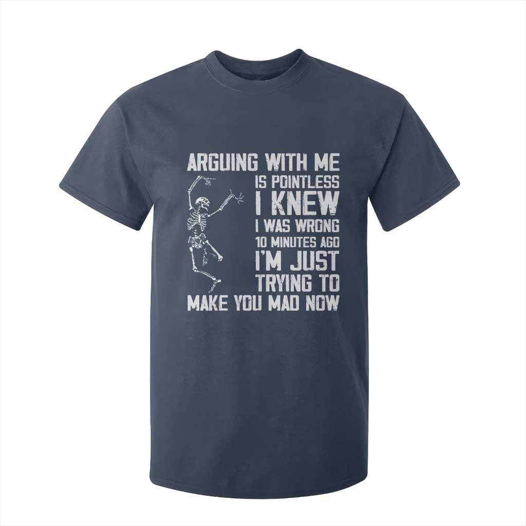 Funny Skeleton Sarcastic T Shirt For Kid Arguing With Me Is Pointless Smartmouths TS02 Navy Print Your Wear
