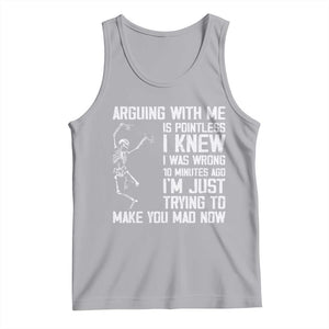 Funny Skeleton Sarcastic Tank Top Arguing With Me Is Pointless Smartmouths TS02 Athletic Heather Print Your Wear