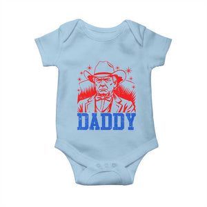 Cowboy Trump Daddy Baby Onesie Western Politica Patriotic Americans TS02 Light Blue Print Your Wear