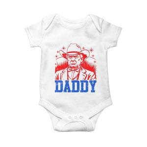 Cowboy Trump Daddy Baby Onesie Western Politica Patriotic Americans TS02 White Print Your Wear