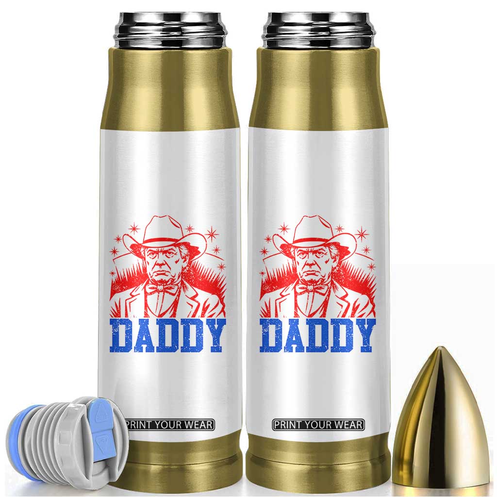 Cowboy Trump Daddy Bullet Tumbler Western Politica Patriotic Americans TS02 White Print Your Wear
