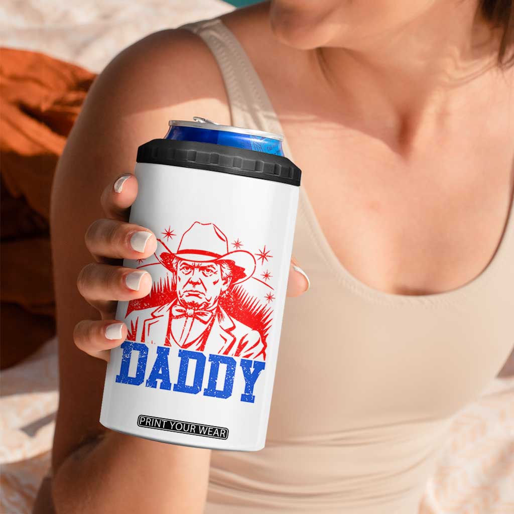 Cowboy Trump Daddy 4 in 1 Can Cooler Tumbler Western Politica Patriotic Americans TS02 Print Your Wear