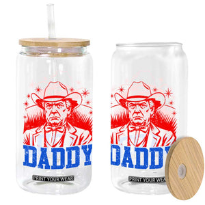 Cowboy Trump Daddy Glass Can Western Politica Patriotic Americans TS02 Print Your Wear