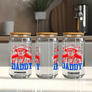 Cowboy Trump Daddy Glass Can Western Politica Patriotic Americans TS02 Print Your Wear