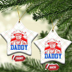 Cowboy Trump Daddy Ceramic Ornament Western Politica Patriotic Americans TS02 Print Your Wear