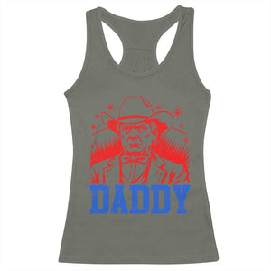 Cowboy Trump Daddy Racerback Tank Top Western Politica Patriotic Americans TS02 Military Green Print Your Wear