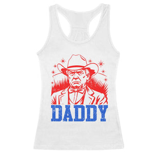 Cowboy Trump Daddy Racerback Tank Top Western Politica Patriotic Americans TS02 White Print Your Wear