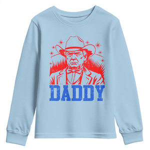 Cowboy Trump Daddy Youth Sweatshirt Western Politica Patriotic Americans TS02 Light Blue Print Your Wear