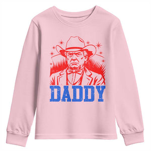 Cowboy Trump Daddy Youth Sweatshirt Western Politica Patriotic Americans TS02 Light Pink Print Your Wear