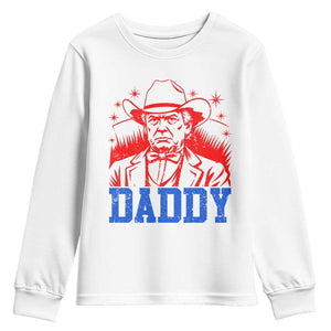 Cowboy Trump Daddy Youth Sweatshirt Western Politica Patriotic Americans TS02 White Print Your Wear