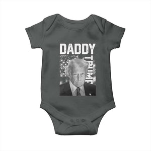 Daddy Trump Baby Onesie Patriotic American Flag TS02 Dark Heather Print Your Wear