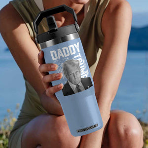 Daddy Trump Flip Straw Tumbler Patriotic American Flag TS02 One Size: 30 oz Light Blue Print Your Wear