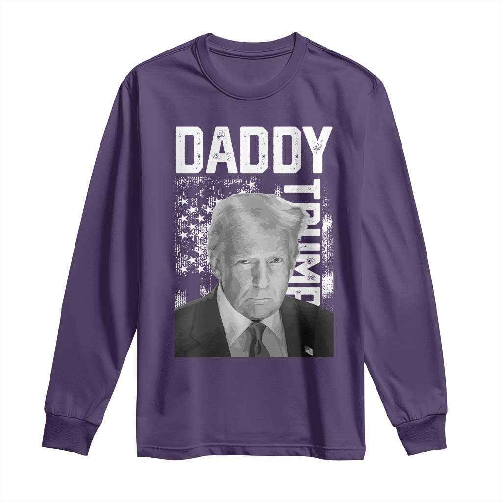 Daddy Trump Long Sleeve Shirt Patriotic American Flag TS02 Purple Print Your Wear