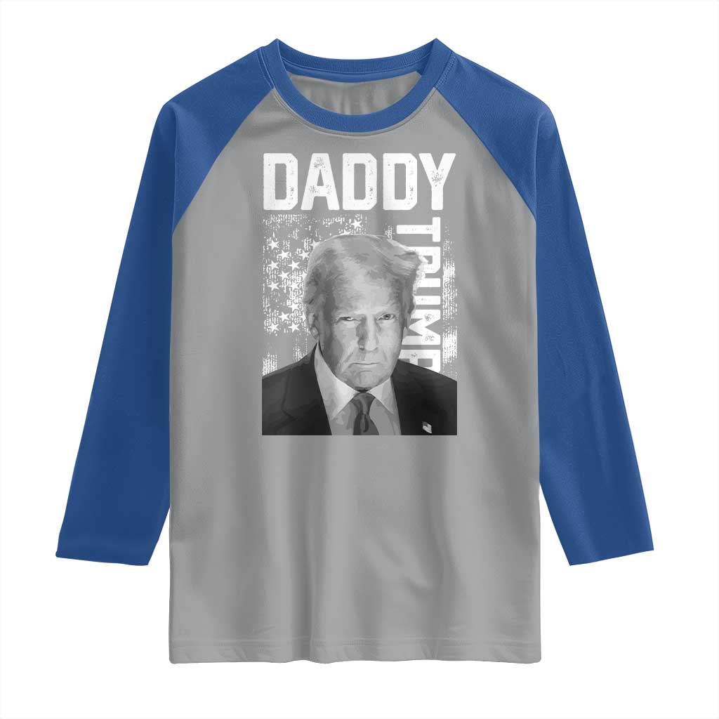 Daddy Trump Raglan Shirt Patriotic American Flag TS02 Sport Gray Royal Print Your Wear