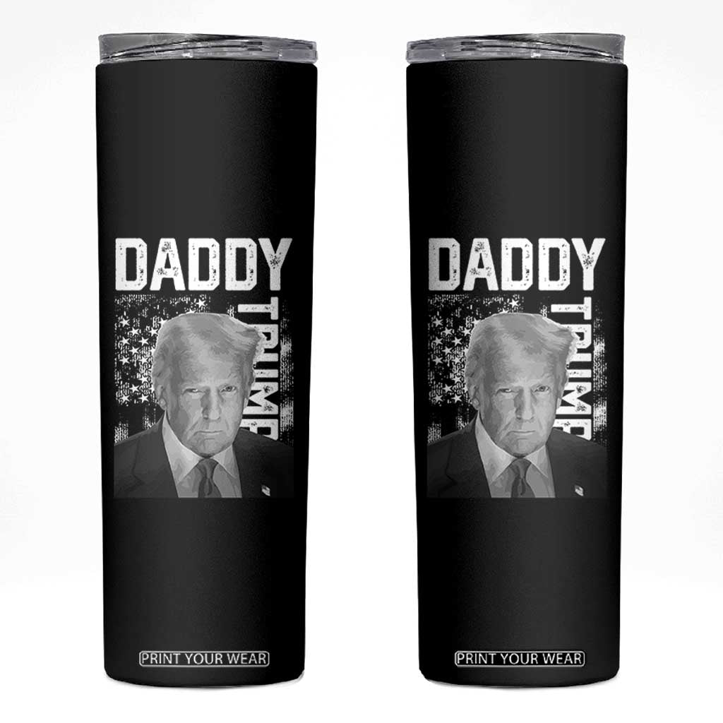 Daddy Trump Skinny Tumbler Patriotic American Flag TS02 Black Print Your Wear