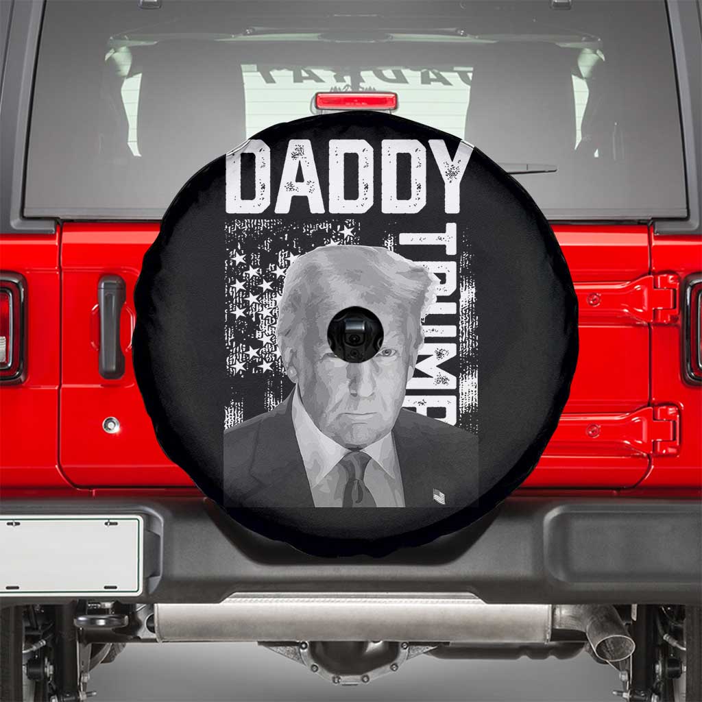 Daddy Trump Spare Tire Cover Patriotic American Flag TS02 Black Print Your Wear