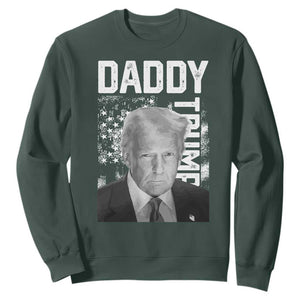 Daddy Trump Sweatshirt Patriotic American Flag TS02 Dark Forest Green Print Your Wear