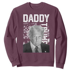 Daddy Trump Sweatshirt Patriotic American Flag TS02 Maroon Print Your Wear